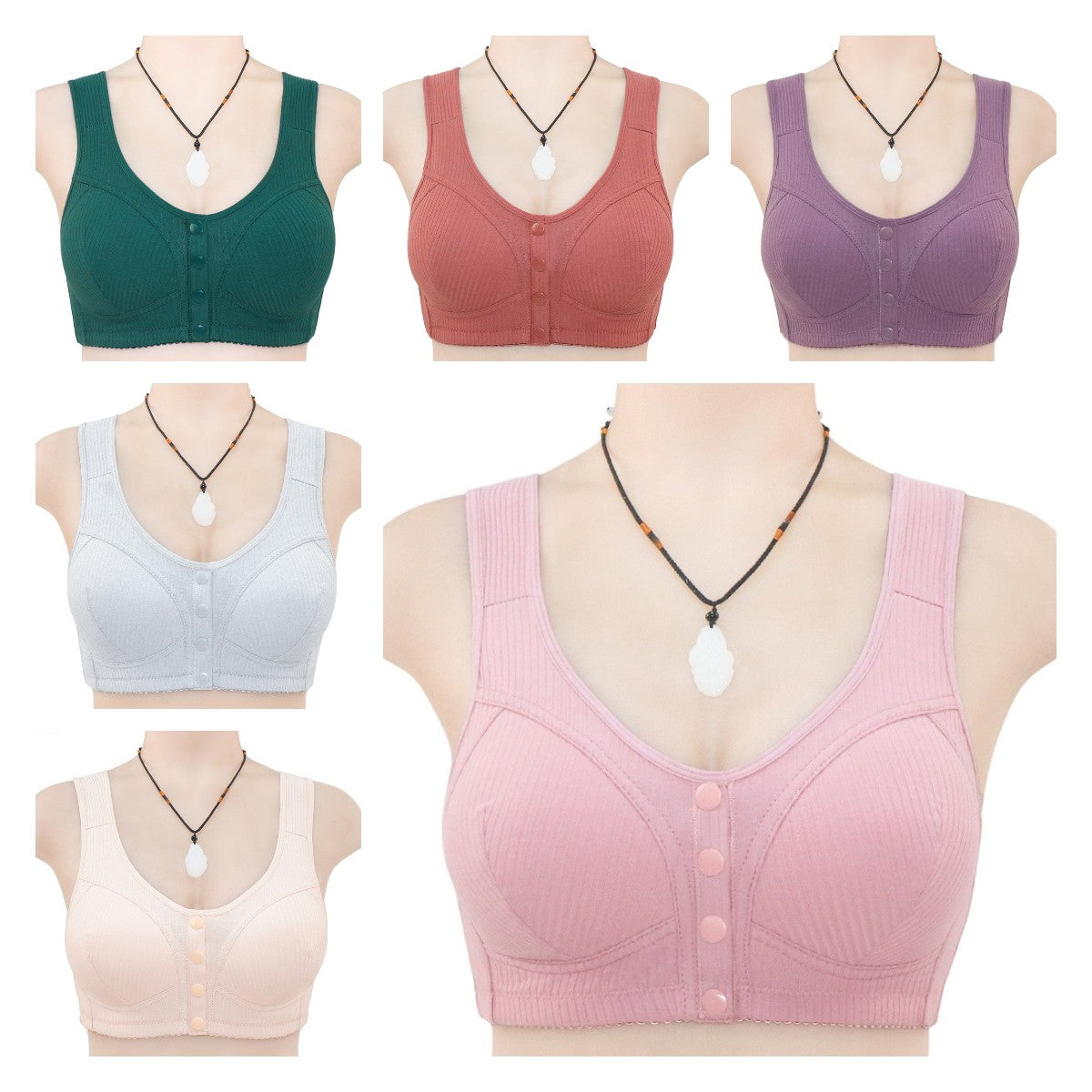 🔥$9.99 New Women’S Front Snap Button Plus Size Bra
