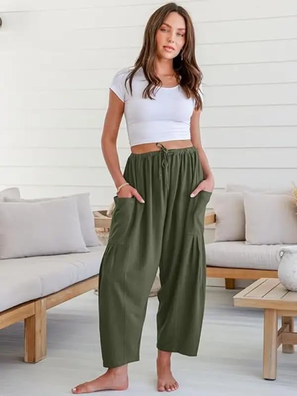 💖Women's Linen Loose Wide Leg Pants with Pockets