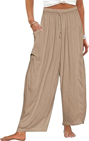 💖Women's Linen Loose Wide Leg Pants with Pockets