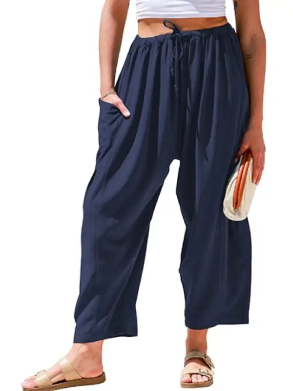 💖Women's Linen Loose Wide Leg Pants with Pockets