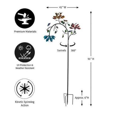 Beautiful Summer Multi Colored Flowers Wind Spinner