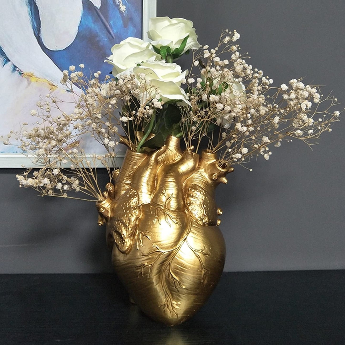White Heart Irregular Creative Art Vase