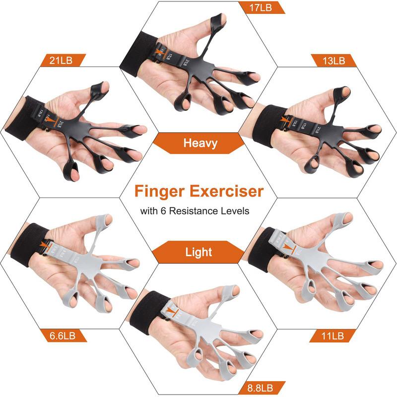 Finger Gripper Strength Trainer Silicone Hand Yoga Resistance Band Finger Flexion And Extension Training Device