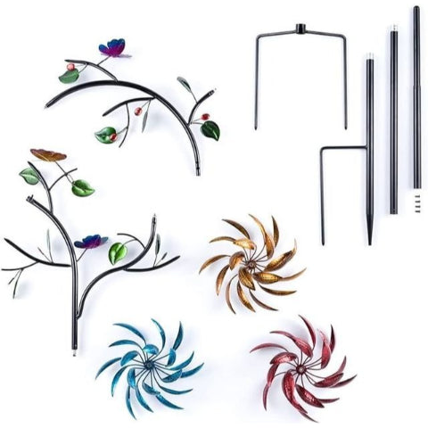 Beautiful Summer Multi Colored Flowers Wind Spinner