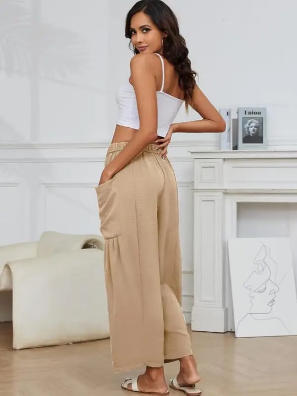 💖Women's Linen Loose Wide Leg Pants with Pockets
