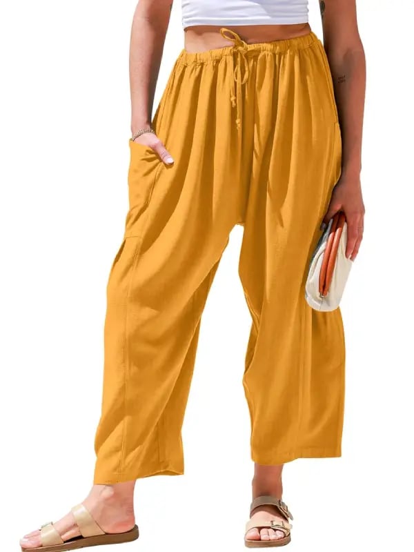 💖Women's Linen Loose Wide Leg Pants with Pockets