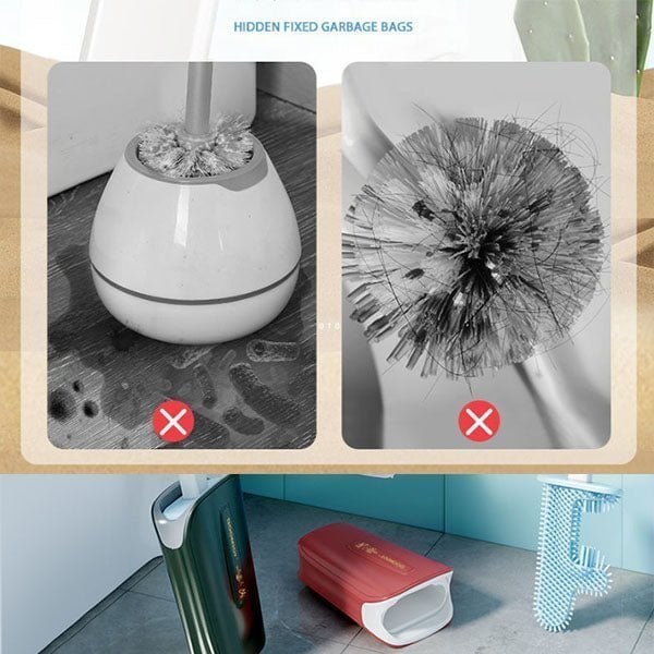 Wall-Mounted Toilet Brush with Full Coverage