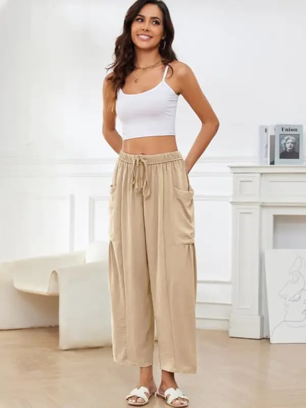 💖Women's Linen Loose Wide Leg Pants with Pockets