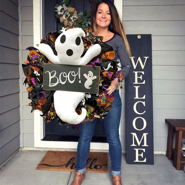 👻 Halloween Ghost Wreath