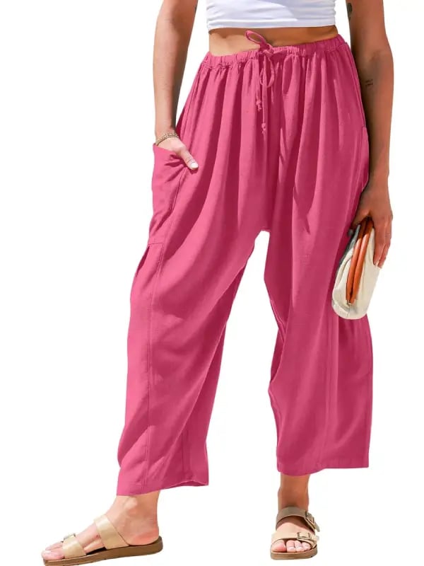 💖Women's Linen Loose Wide Leg Pants with Pockets