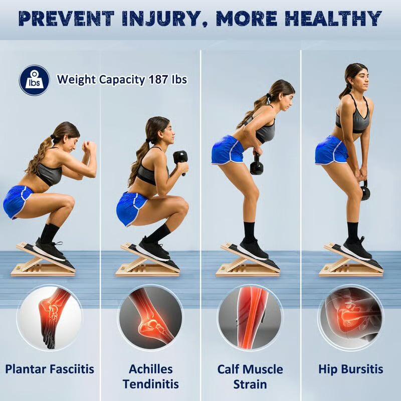 Portable Wooden Slant Board for Calf Stretching