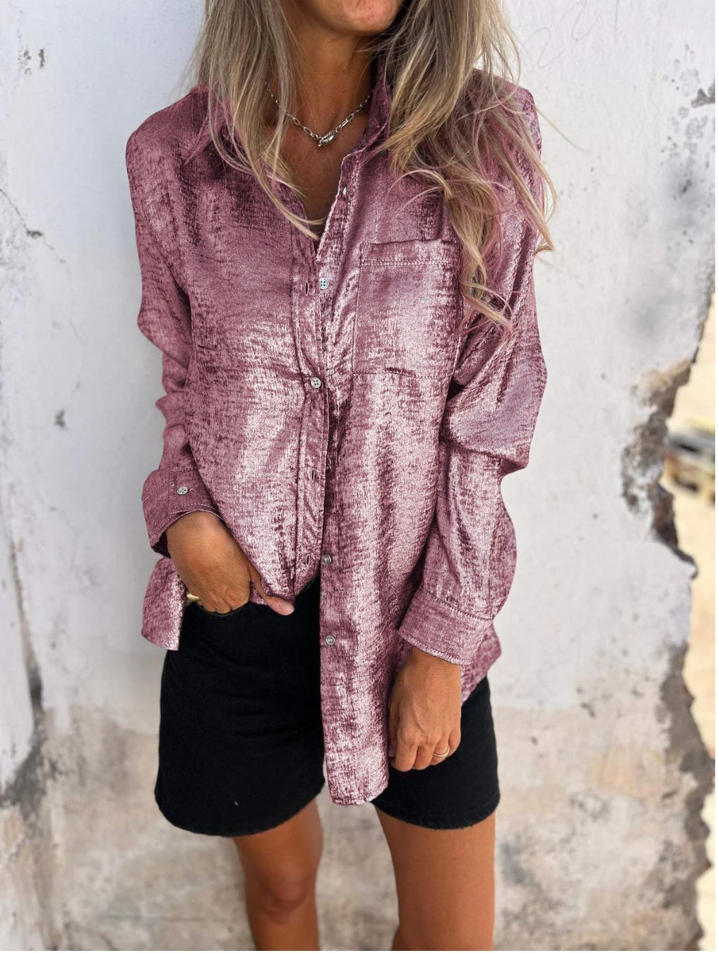 Casual Suede Fashion Lapel ShirtšBuy 2 Free Shipping