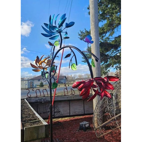 Beautiful Summer Multi Colored Flowers Wind Spinner