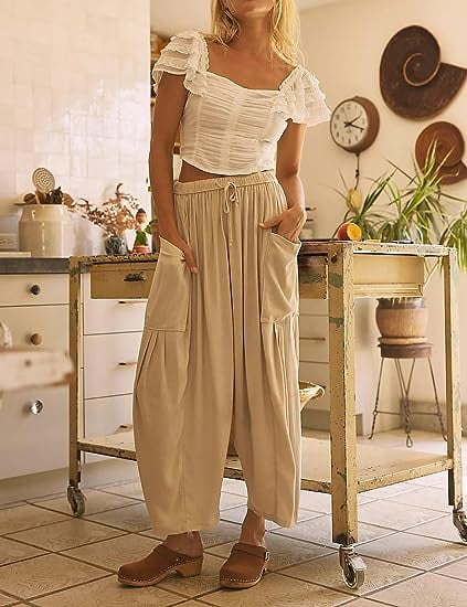 💖Women's Linen Loose Wide Leg Pants with Pockets