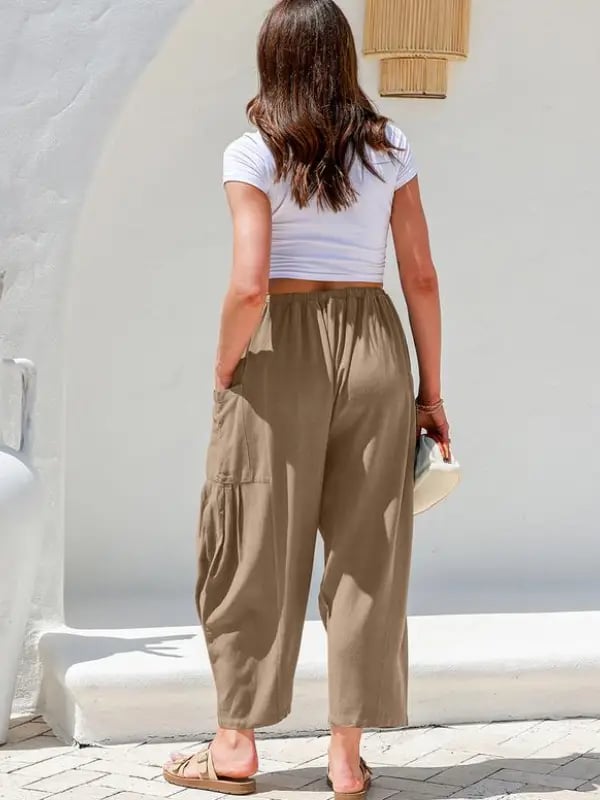 💖Women's Linen Loose Wide Leg Pants with Pockets
