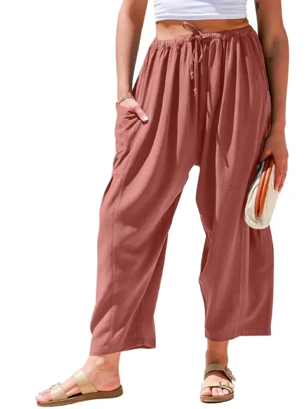 💖Women's Linen Loose Wide Leg Pants with Pockets
