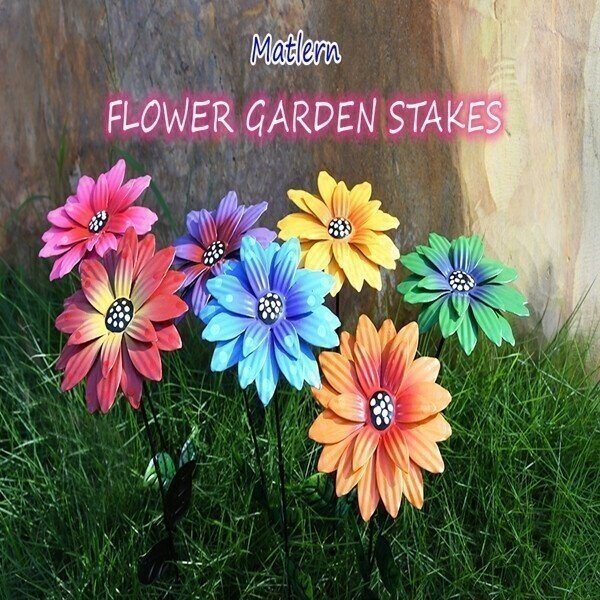 49% OFF - Metal Flowers Garden Stakes