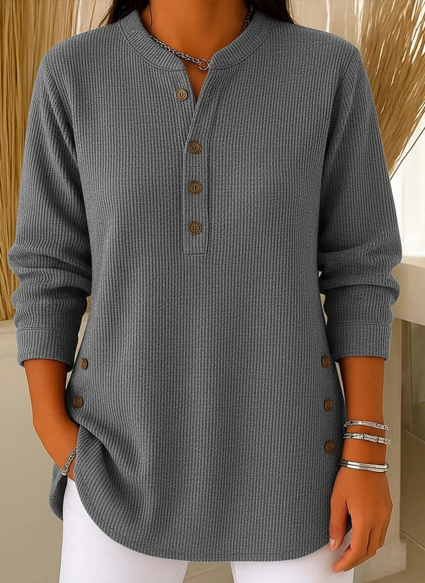 Women's Solid Color Crew Neck Long Sleeve Casual Loose Knit Pullover