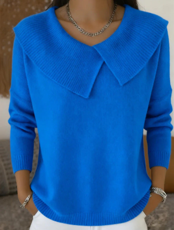 Women's Christmas Lapel Pullover Sweater