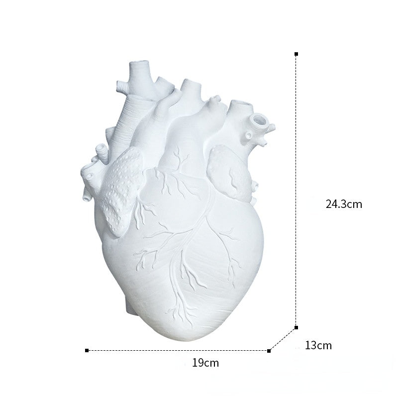 White Heart Irregular Creative Art Vase