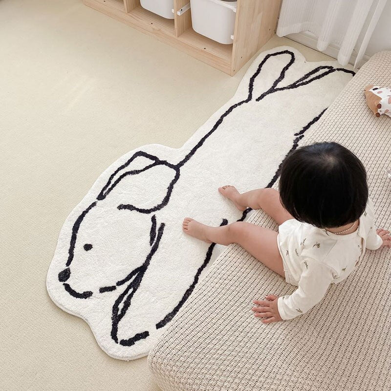 Cartoon White Bedside Rug