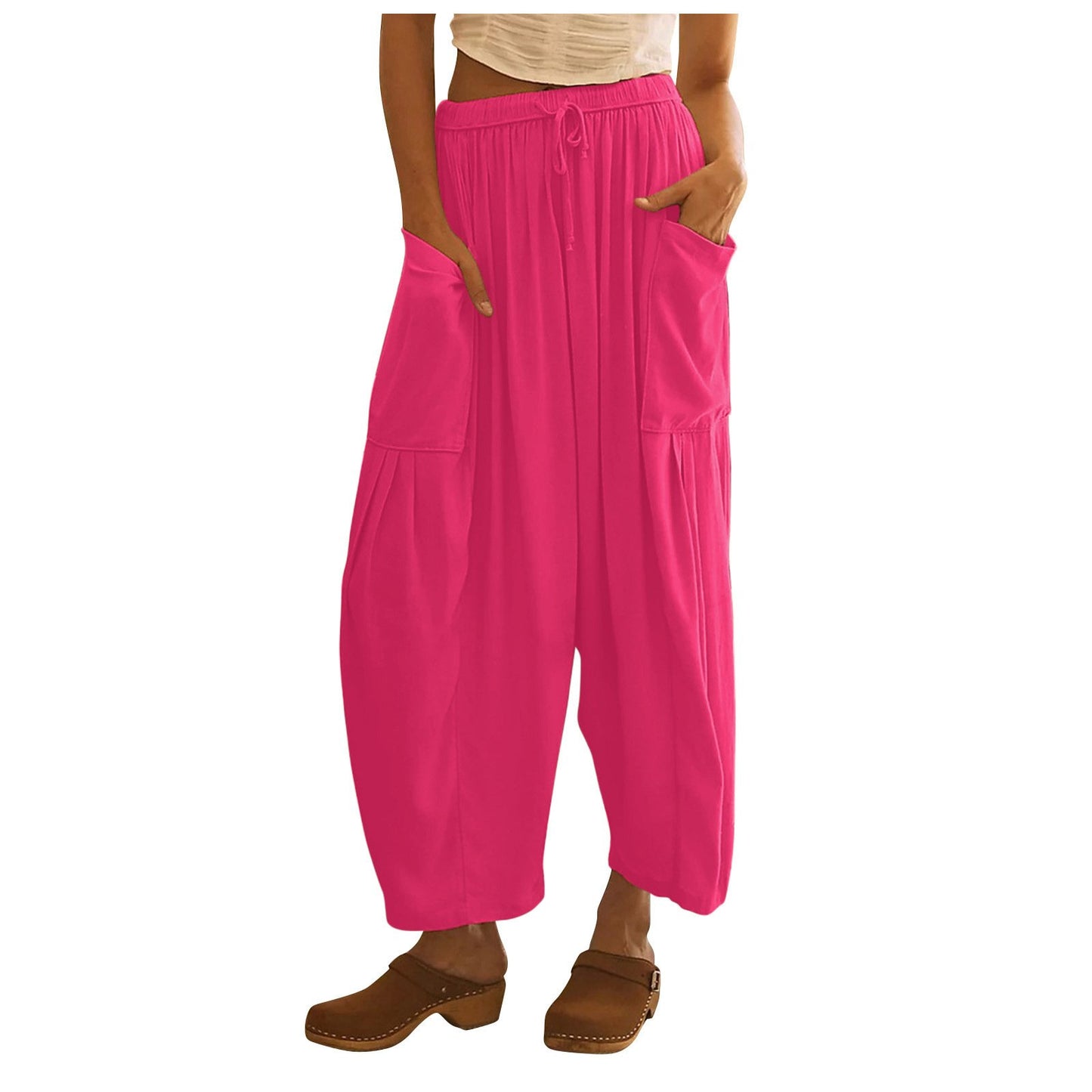 💖Women's Linen Loose Wide Leg Pants with Pockets