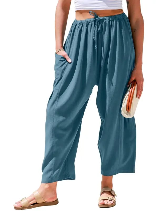 💖Women's Linen Loose Wide Leg Pants with Pockets