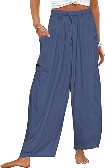 💖Women's Linen Loose Wide Leg Pants with Pockets