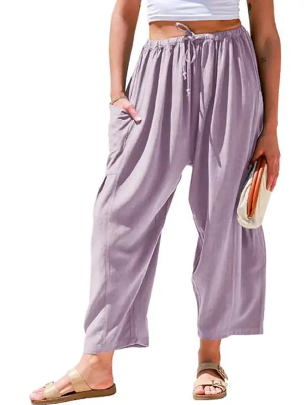 💖Women's Linen Loose Wide Leg Pants with Pockets