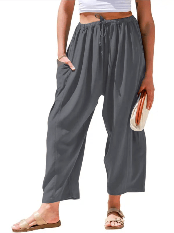 💖Women's Linen Loose Wide Leg Pants with Pockets