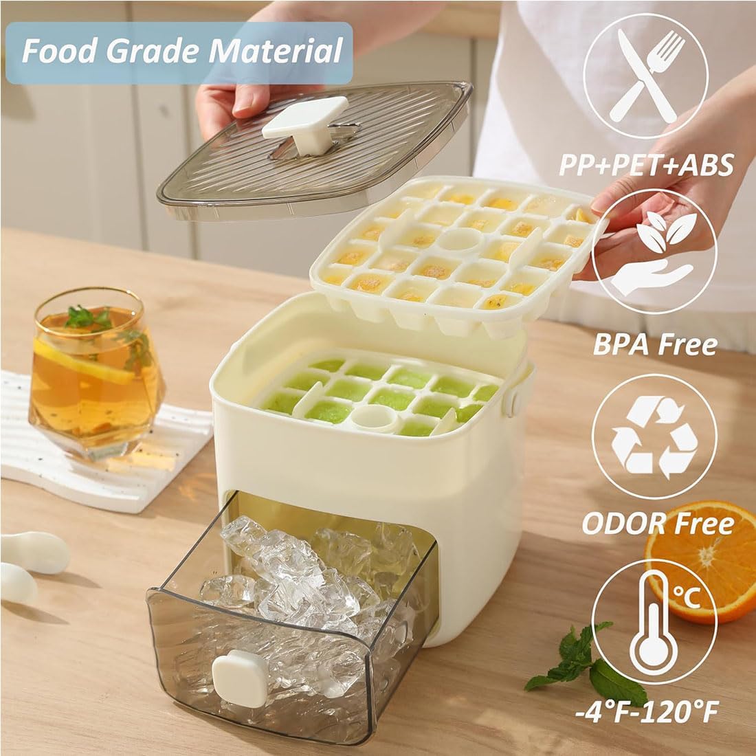 ❄️Summer Hot Seller 48-Cube Press To Release Ice Tray