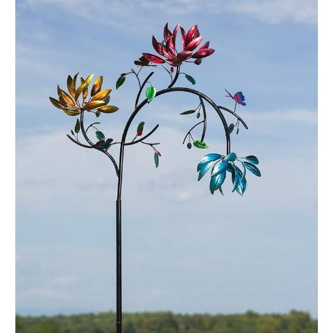 Beautiful Summer Multi Colored Flowers Wind Spinner