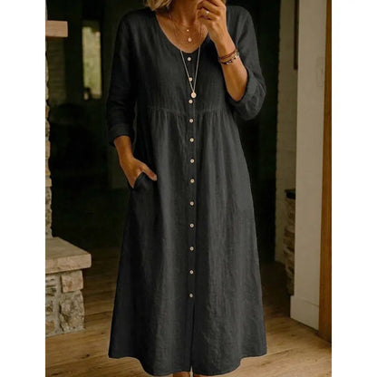 👗Women's Casual Midi Linen Dress