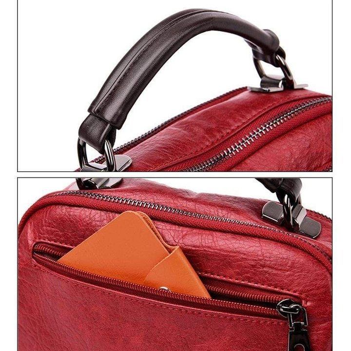 Multi-Pockets Soft Leather Bag