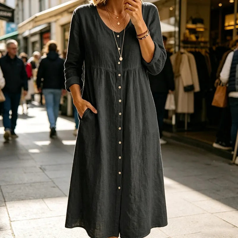👗Women's Casual Midi Linen Dress