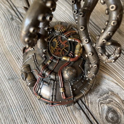 Steampunk Seabed Hiker Octopus Statue Decor