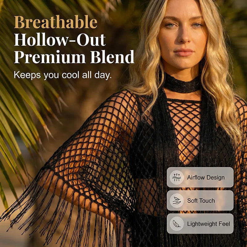 💐Summer Metallic Crochet Cover-Up – Lightweight, Flowy & Effortlessly Stylish summer outfit