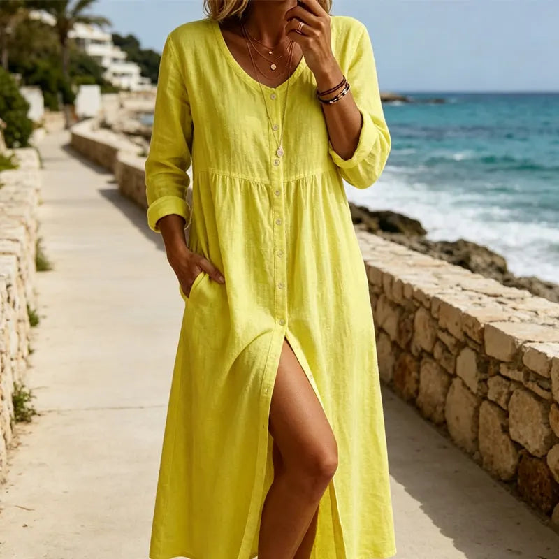 👗Women's Casual Midi Linen Dress