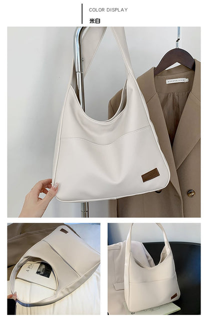 Simple PU leather tote bag