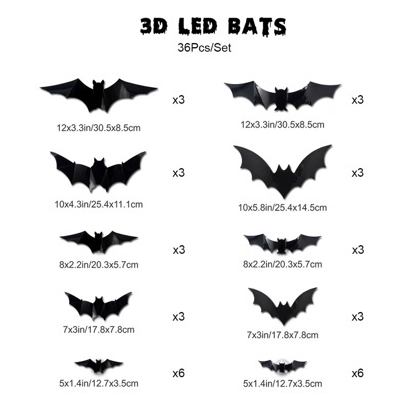 💥3D Bat Design LED Decoration