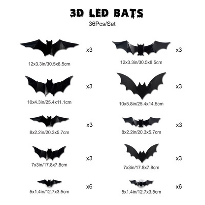 💥3D Bat Design LED Decoration