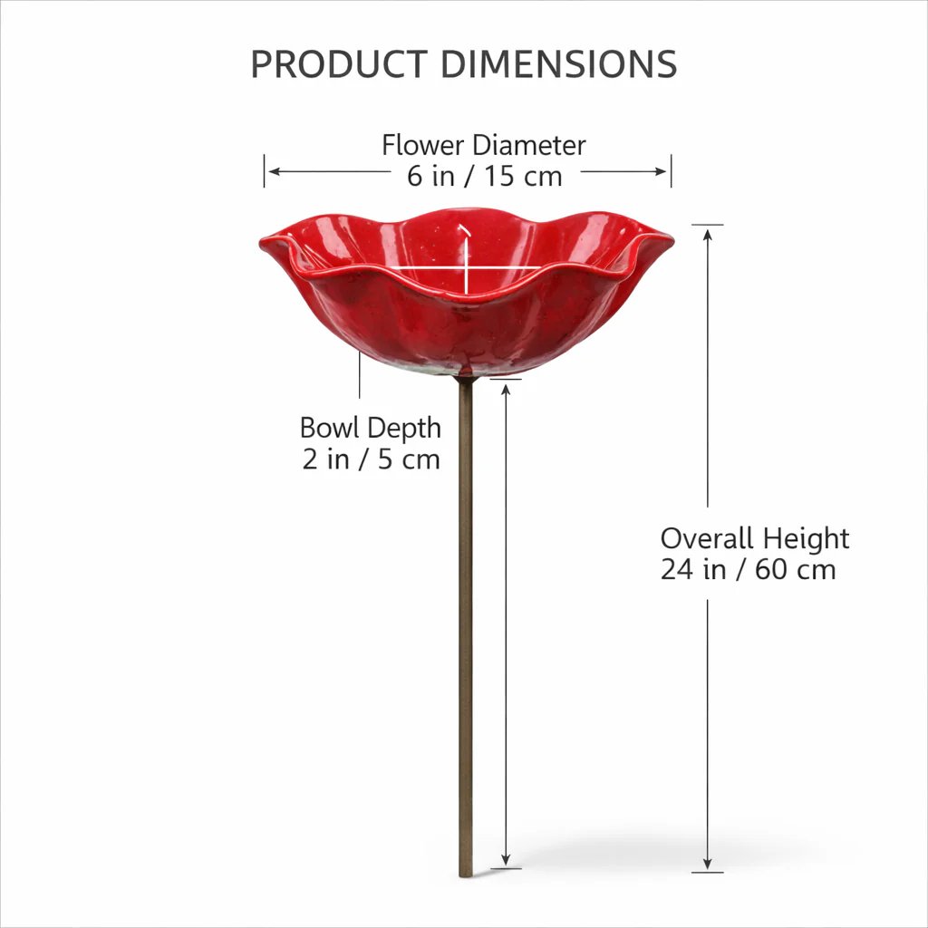 🐦 Handcrafted Outdoor Metal Flower Garden Stakes
