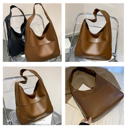 Simple PU leather tote bag