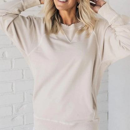 👚Women's Pocketed Pullover with Ribbed Pattern