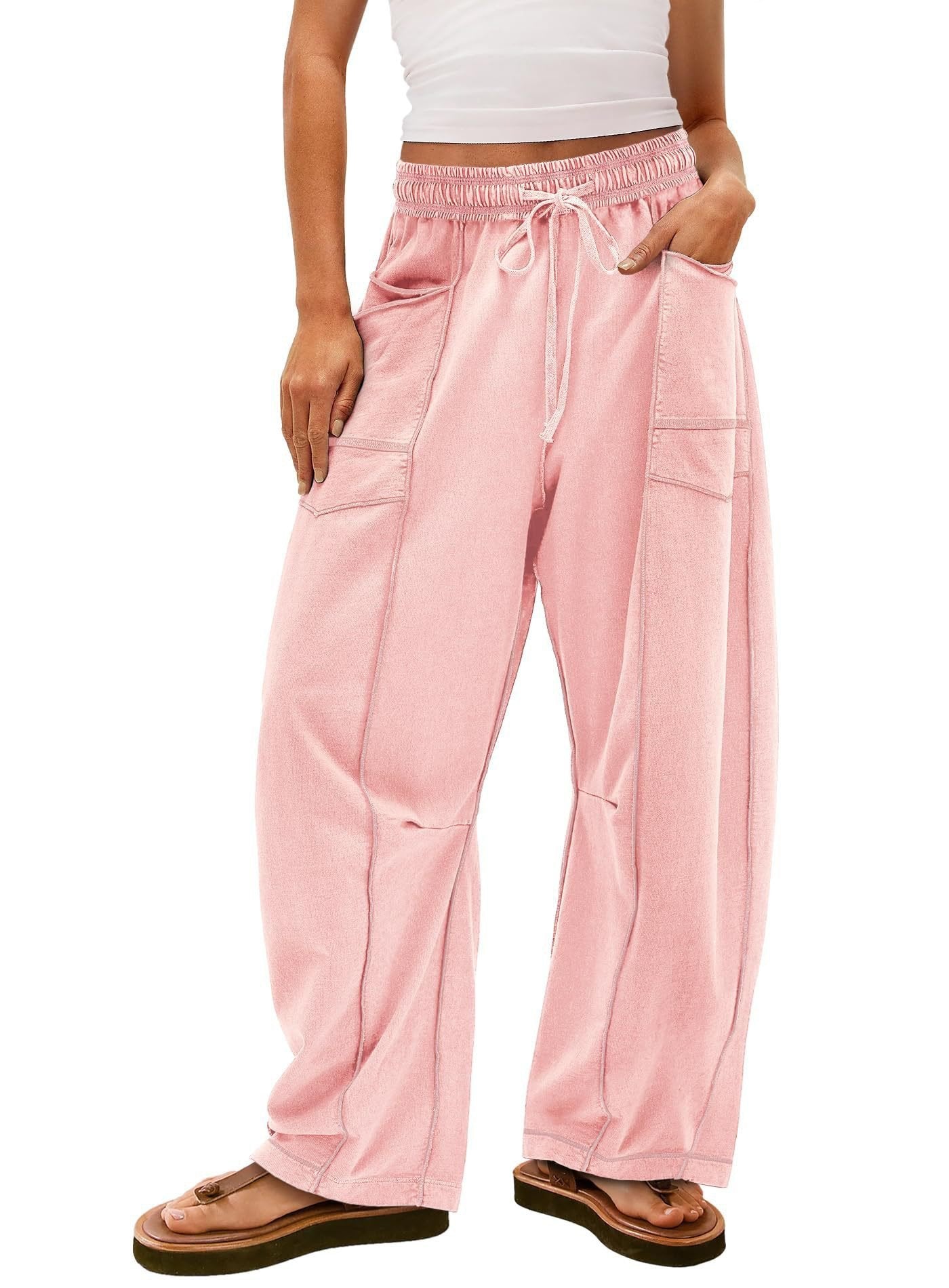 Women's Baggy Barrel Pants Wide Legs, Big Pockets, Zero Stress