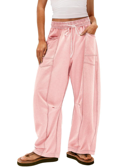 Women's Baggy Barrel Pants Wide Legs, Big Pockets, Zero Stress