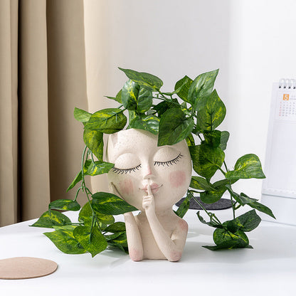 💝Girl Face Head Planter