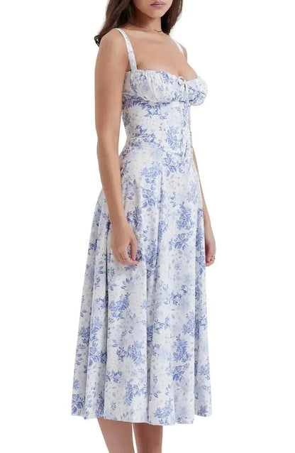 🌸Women's Floral Strapless Dress 🌸Slim-Fit, Waist-Cinching, and Body-Sculpting Style