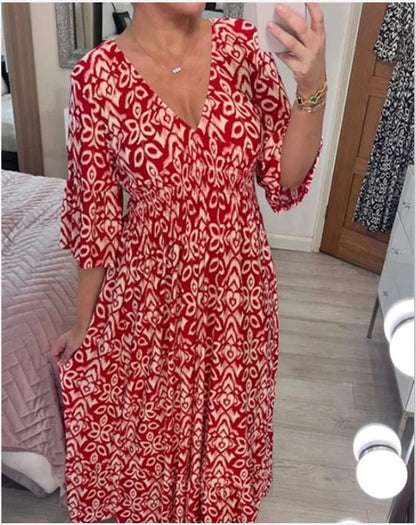 V-neck floral dress