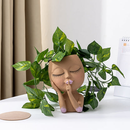 💝Girl Face Head Planter